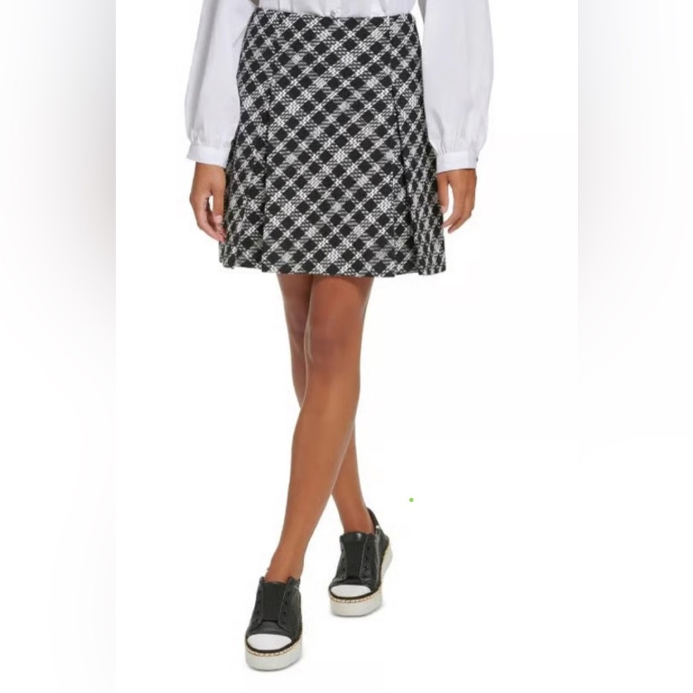 Karl Lagerfeld Black and White Checkered Mini Skirt | New | Size 4